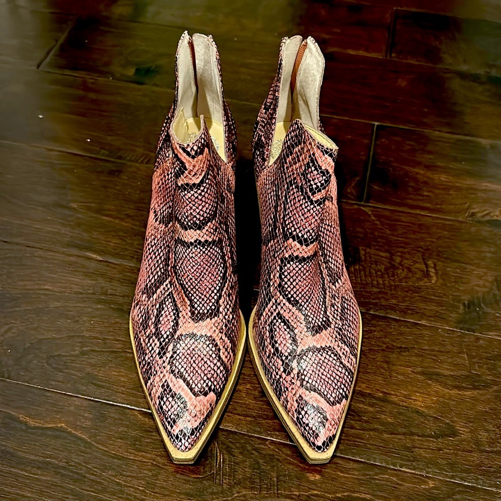 Pink Snakeskin Vince Camuto Booties